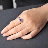 925 Silver Sky Topaz Emerald Cut Ring for Women