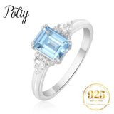 925 Silver Sky Topaz Emerald Cut Ring for Women
