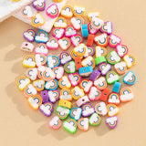 100Pcs Cloud Rainbow Clay Beads 10mm