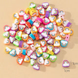 100Pcs Cloud Rainbow Clay Beads 10mm
