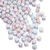 100Pcs Mixed Acrylic Dice Loose Beads DIY Bracelet Jewelry Making