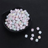 100Pcs Mixed Acrylic Dice Loose Beads DIY Bracelet Jewelry Making