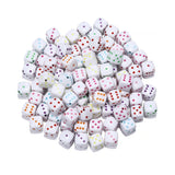 100Pcs Mixed Acrylic Dice Loose Beads DIY Bracelet Jewelry Making