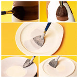 Pottery Tools Fan-shaped Brush Wooden Rod Good Water Absorption