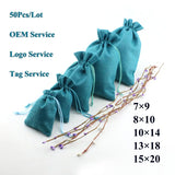 Burlap Pouches 50Pcs Linen Jute Bag Keychain Packing