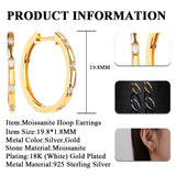 1.5MM Moissanite Sterling Silver Hoop Earrings 18K Plated Hypoallergenic
