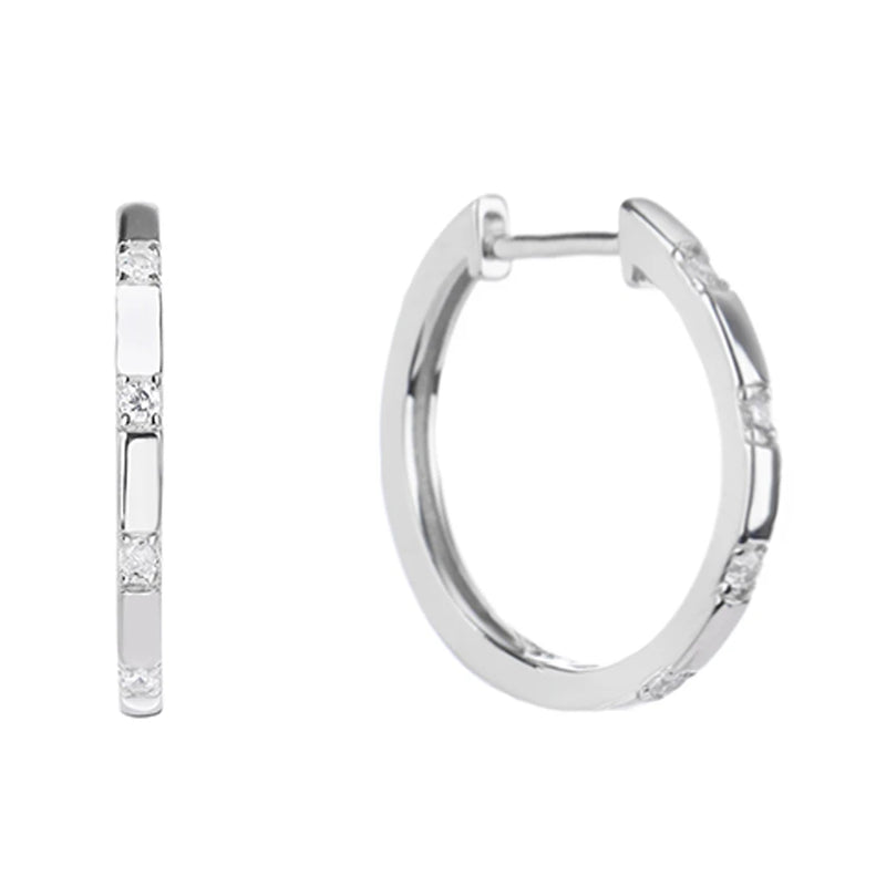 1.5MM Moissanite 925 Silver Hoop Earrings Hypoallergenic Plated