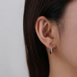 1.5MM Moissanite Sterling Silver Hoop Earrings 18K Plated Hypoallergenic