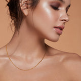 18K Zirconia Cut Rope Chain Necklace 2.0mm