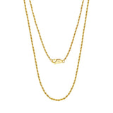 18K Zirconia Cut Rope Chain Necklace 2.0mm