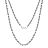 18K Zirconia Cut Rope Chain Necklace 2.0mm