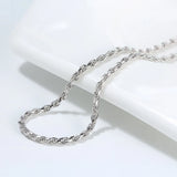 18K Zirconia Cut Rope Chain Necklace 2.0mm