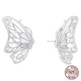 925 Silver Butterfly Stud Earrings CZ S925 Hypoallergenic Ear Ring