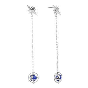 S925 Epoxy Chain Drop Earrings Sterling Silver Dangles