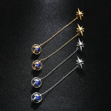 S925 Epoxy Chain Drop Earrings Sterling Silver Dangles