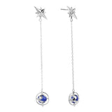 S925 Epoxy Chain Drop Earrings Sterling Silver Dangles