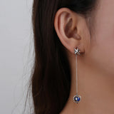 S925 Epoxy Chain Drop Earrings Sterling Silver Dangles