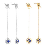 S925 Epoxy Chain Drop Earrings Sterling Silver Dangles