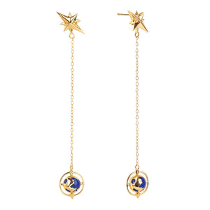 S925 Epoxy Chain Drop Earrings Sterling Silver Dangles