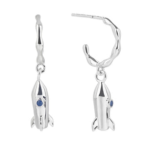 CZ Rocket Dangle Earrings S925 Silver Drops for Women