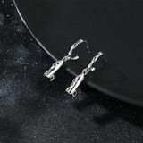 CZ Rocket Dangle Earrings S925 Silver Drops for Women