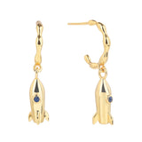 CZ Rocket Dangle Earrings S925 Silver Drops for Women