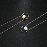 925 Silver Chain Pendant Necklace with 8MM Pearl