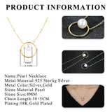 925 Silver Chain Pendant Necklace with 8MM Pearl