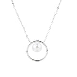 925 Silver Chain Pendant Necklace with 8MM Pearl