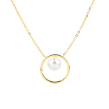 925 Silver Chain Pendant Necklace with 8MM Pearl