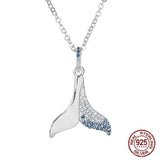 Dolphin Tail Necklace S925 Cubic Zirconia Women Micro Pave 925 Sterling Silver