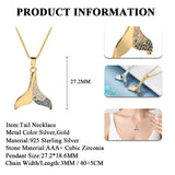 Dolphin Tail Necklace S925 Cubic Zirconia Women Micro Pave 925 Sterling Silver