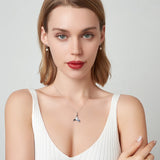 Dolphin Tail Necklace S925 Cubic Zirconia Women Micro Pave 925 Sterling Silver