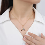 Dolphin Tail Necklace S925 Cubic Zirconia Women Micro Pave 925 Sterling Silver
