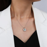 Heart Lock Chain Necklace Cubic Zirconia Pendant S925 925 Sterling Silver