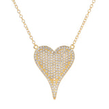 925 Silver Heart Pendant Necklace with Micro Zirconia for Women