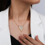 925 Silver Heart Pendant Necklace with Micro Zirconia for Women