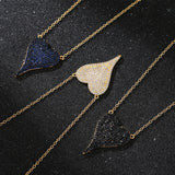 925 Silver Heart Pendant Necklace with Micro Zirconia for Women