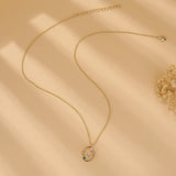 Colorful CZ Pendant Necklace 925 Silver Chain