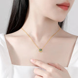 Malachite Christmas Tree Necklace 925 Sterling Silver for Women