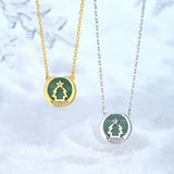 Malachite Christmas Tree Necklace 925 Sterling Silver for Women