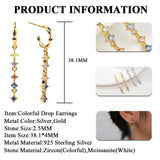Moissanite Drop Earrings CZ Hook Dangle Earring S925 Silver Hypoallergenic