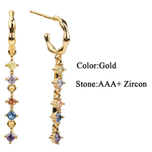 Moissanite Drop Earrings CZ Hook Dangle Earring S925 Silver Hypoallergenic