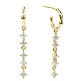 Moissanite Drop Earrings CZ Hook Dangle Earring S925 Silver Hypoallergenic
