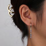 Moissanite Drop Earrings CZ Hook Dangle Earring S925 Silver Hypoallergenic