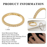 18K Plated S925 Sterling Silver Moissanite Ring Micro Pave Mossan Rings