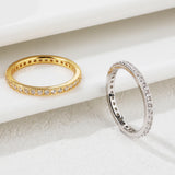 18K Plated S925 Sterling Silver Moissanite Ring Micro Pave Mossan Rings
