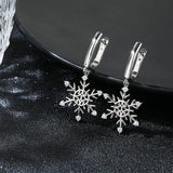 Moissanite S925 Snow Shape Drop Hoop Earrings for Women