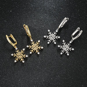 Moissanite S925 Snow Shape Drop Hoop Earrings for Women