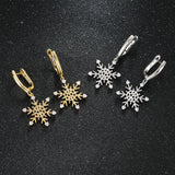 Moissanite S925 Snow Shape Drop Hoop Earrings for Women